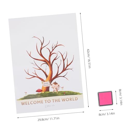 GALPADA Gender Reveal Party Fingerabdruck Baum mit Poster Blau Stempelkissen Klebepunkte Shower Deko für Interaktive Babyparty Feier von GALPADA