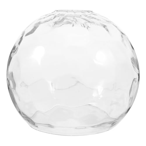 GALPADA Glas Lampenschirm Ersatz für Deckenleuchte Pendelleuchte Transparent Rund Ø Doppelloch Steinmuster Ersatzlampenschirm für Wohnzimmer Schlafzimmer von GALPADA