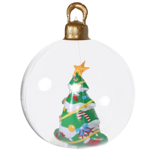 GALPADA Große Aufblasbare Weihnachtskugel Baum Innen Transparente PVC-deko für Garten Terrasse und Eingangsbereich Wetterfeste Outdoor Weihnachtsdekoration Einfache Anbringung und von GALPADA