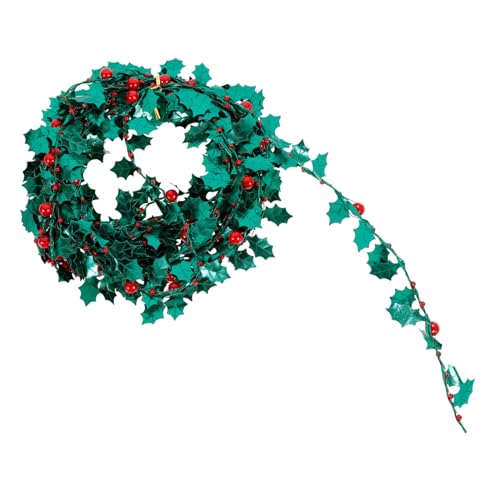 GALPADA Grüne Weihnachtsblätter Girlande Draht DIY Bastelzubehör Flexibles Eisenband Wiederverwendbar für Baum Treppe Tischdeko Festliche Winterdekoration von GALPADA