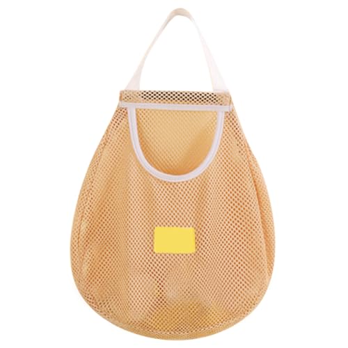 GALPADA Hängende Mesh Tasche für Obst und Gemüse Große Aufbewahrungstasche für Zwiebeln Knoblauch und Kartoffeln Atmungsaktive Wandtasche zur Küchenorganisation Weiß von GALPADA
