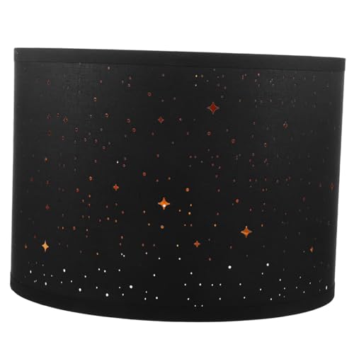 GALPADA Halbkreisförmiger Kronleuchter Form Trommeltöne Gewebte Ersatz modern tischlampen lampenschirm deckenleuchten schreibtisch lampe Lampenschatten Trommelhellschatten Eisen Schwarz von GALPADA