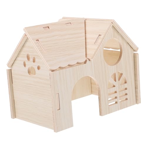 GALPADA Hamster Versteck aus Holz Gemütliches Schlafhaus für Zwerghamster Rennmäuse und Kleine Haustiere Langlebig und Verstecken und Entspannen Multifunktional als Tunnelspielzeug von GALPADA