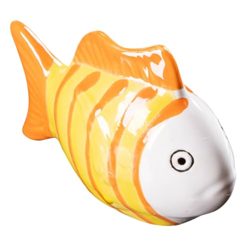 GALPADA Handbemalte Keramik-fischfiguren zum Schweben Streifen-Design Schwimmende Aquarium-Dekorationen für Fischbecken Teich und Vogelbad Langlebige Schwimmfähige Keramikornamente von GALPADA