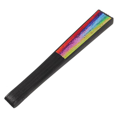 GALPADA Handlicher Faltbarer Dekorationsfächer mit Farbenfrohem Abstraktem Design Klassischer Chinesischer Stil als Tanz und Sommerhandfächer Kompakt und Tragbar von GALPADA