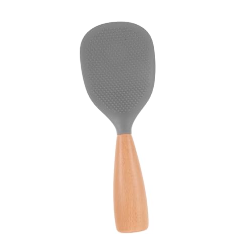 GALPADA Hitzebeständiger Silikon Reislöffel mit Holzgriff Vertikales Design für Reiskocher Antihaftbeschichteter Servierlöffel für Müheloses Servieren von Reis GALPADA Hitzebeständiger Silikon Reislöffel mit Holzgriff Vertikales Design für Reiskocher Antihaftbeschichteter Servierlöffel für Müheloses Servieren von Reis von GALPADA