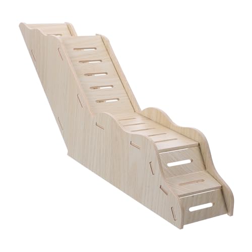 GALPADA Holz Hamsterhaus mit Leiter Robustes Nagetier Versteckhaus für Zwerghamster und Meerschweinchen Langlebig Geruchlos Spielerisch Gestaltetes Kleintier Nest Sicher und Komfortabel von GALPADA