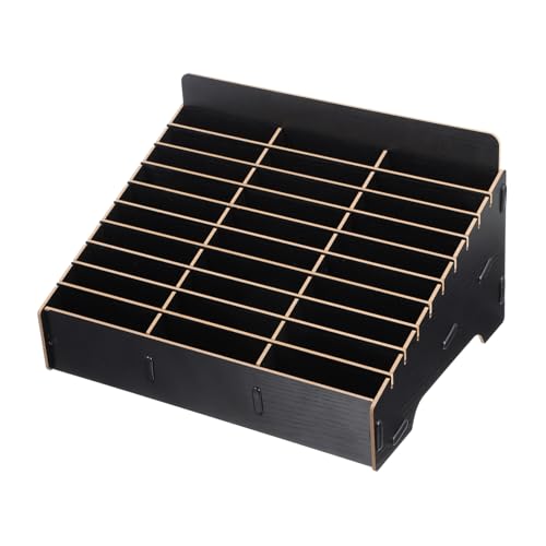 GALPADA Holz Handy Aufbewahrungsbox Fächer Multi Grid Sammelbox für Smartphones Klassenzimmer Meetingraum Telefonmanagement Organizer Schwarz von GALPADA