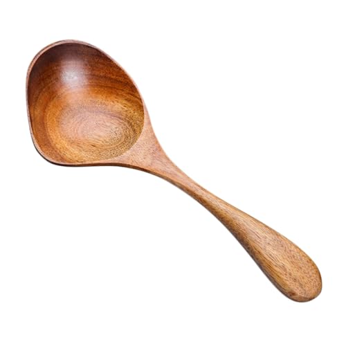 GALPADA Holzlöffel mit Schnaupe Hochwertiger Holz suppenkelle zum Servieren und Gießen von Sauce Glatte Oberfläche Traditioneller Stil Multifunktionaler Küchenhelfer für Zuhause von GALPADA