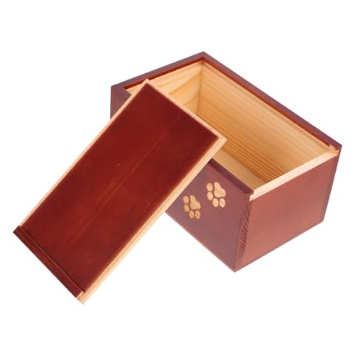 GALPADA Holzurne für Haustierasche Kleine Tragbare Tiergedenkbox aus Holz Leichtes Andenken für Hunde und Katzen mit Bilderrahmen für Langlebige Cremation Urn für Verstorbene Haustiere von GALPADA