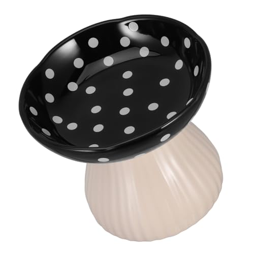 GALPADA Keramik Erhöhter Katzennapf Pilzform Ergonomisch rutschfest Langlebig für Futter Wasser Kleine Katzen und Hunde Multifunktional von GALPADA