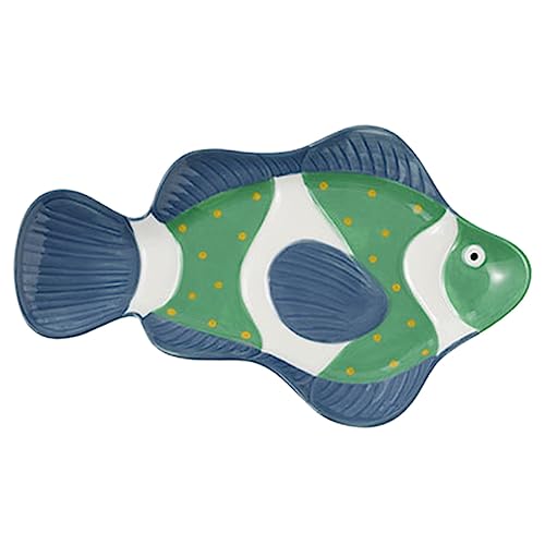 GALPADA Keramische Fischteller Servierplatte Kreativer Fischform für Zuhause Leicht zu Reinigen Langlebig für Partys und Feste von GALPADA