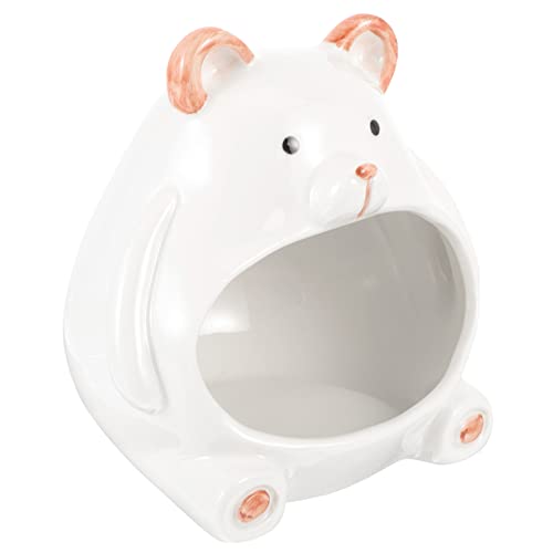 GALPADA Keramisches Hamsterversteck Dekoratives Kühlhaus für Zwerghamster und Kleine Haustiere Abnehmbares Dach Robust und Pflegeleicht für Sommer und Winter von GALPADA