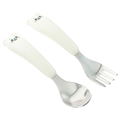 GALPADA Kinderbesteck Set Ergonomisch Geformt Glatte Oberfläche und Leicht zu Reinigen mit Kindgerechtem Design für Junge Mädchen und Kleinkinder Löffel und Tragbares Set von GALPADA