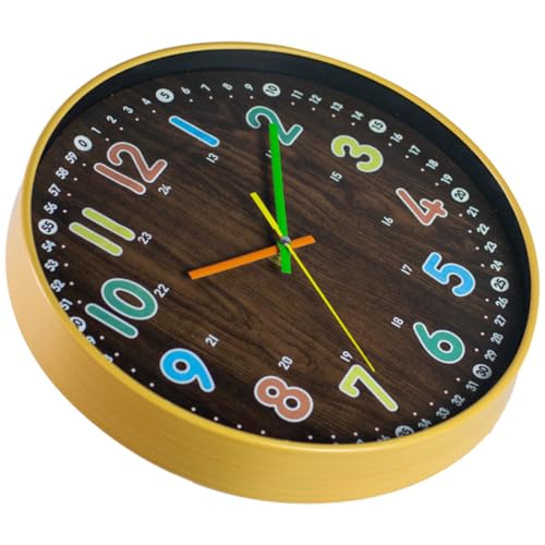 GALPADA Kinderzimmer Wanduhr Leise Analog Große Zahlen Bunte Ruhige Wanduhr Lernuhr für Schlafzimmer Dekorativ Einfache Montage und Geräuschloses Design von GALPADA