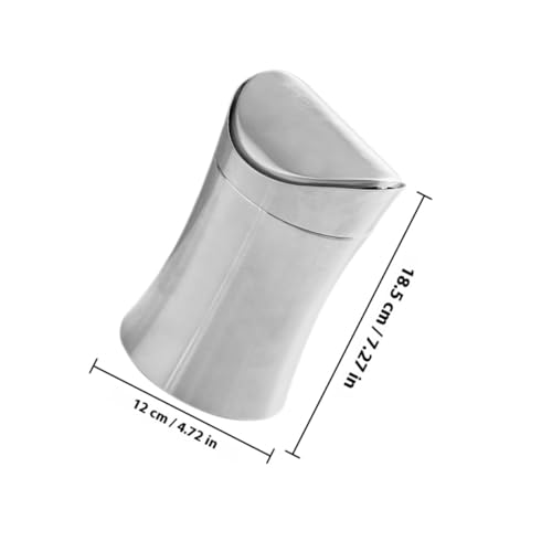 GALPADA Kleiner Edelstahl mülleimer mit Deckel Geruchsdicht für Büro Küche Badezimmer Moderner Tisch abfallbehälter Kompakt Vielseitig Silber Farbig Geeignet für Schreibtisch und von GALPADA