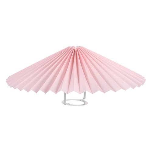 GALPADA Kleiner Plissee Stoff Lampenschirm mit Stabilem Eisenrahmen Vielseitiger Lampenschirm für Tischlampen Schlafzimmer und Esszimmer Einfache Montage Langlebiger Ersatz in Rosa von GALPADA
