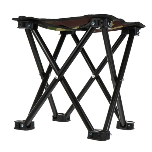 GALPADA Kompakter Faltbarer Angelhocker aus Oxford Metall Leichter Outdoor sitzhocker Kratzfest und Atmungsaktiv für Camping Angeln und Garten Tragbar und Schnell Zusammenklappbar von GALPADA