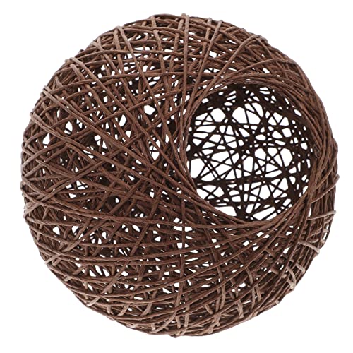 GALPADA Kreativer Lampenschirm Rattan Durchmesser Stilvolle Hängelampe für Einzigartige Wohnatmosphäre als Tischlampe oder Deckenlampe Installieren und Bruchsicher von GALPADA