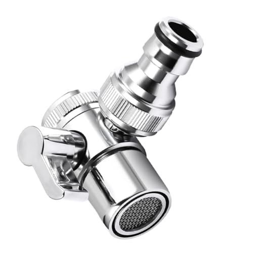 GALPADA Kupfer Wasserhahnadapter mit Drehbarem Metallgriff Langlebiger Waschmaschinen Geschirrspüler Splitter Platzsparend und Rostfrei für Spüle und Außenbereich von GALPADA