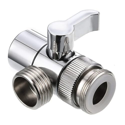 GALPADA Kupfer Wege Duscharm Verteilerventil mit Verchromter Oberfläche Eingang Ausgänge Einstellbarer Wasserhahn Adapter Geeignet für Handbrause und Duschkopf Anschluss von GALPADA