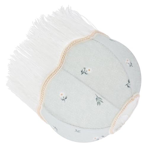 GALPADA Lampenschirm aus Stoff für Tischlampe und Stehlampe Vintage Look Handgefertigt mit Grünem Blumenmuster und Fransen für Wohn und Schlafzimmer von GALPADA