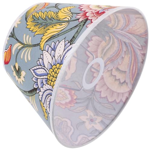 GALPADA Lampenschirm mit Blumenmuster Stofflampenschirm Dekorativer Lampenschirm für Tischlampen Hitzebeständig Installieren für Schlafzimmer Wohnzimmer von GALPADA