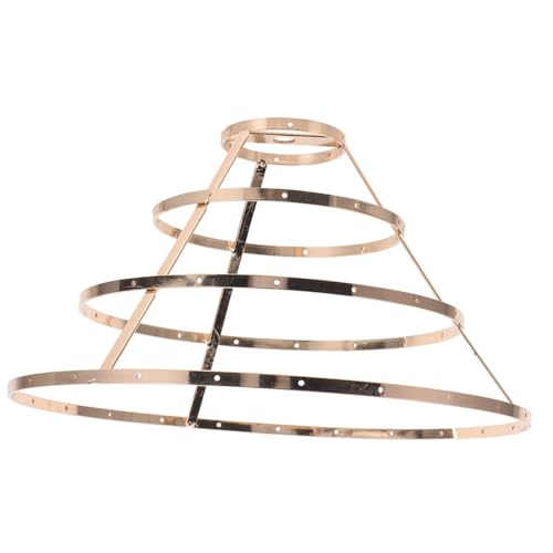 GALPADA Lampenschirmhalter aus Robustem Eisen Langlebiger DIY Lampenschirmrahmen für Tischlampen Verformungsbeständig für Wohn und Gastronomiebeleuchtung Goldfarbener Metallrahmen von GALPADA