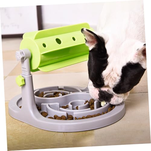 GALPADA Langsamer Futterspender Trommelspender Kunststoff Futterausgabe mit Idler Wheel Design Kontrollierte Futteraufnahme Langlebig und Sicher Geeignet für Hunde und Welpen Grün von GALPADA