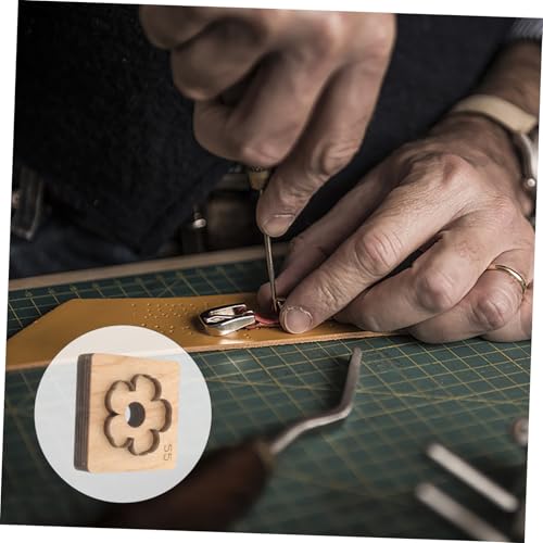 GALPADA Lederstanze Kopfform mit Extra Dicker Holzbasis DIY Schneidform für Präzise Saubere Schnitte Robustes Werkzeug für Lederschneiderei für Schmuckherstellung und Handwerksprojekte von GALPADA