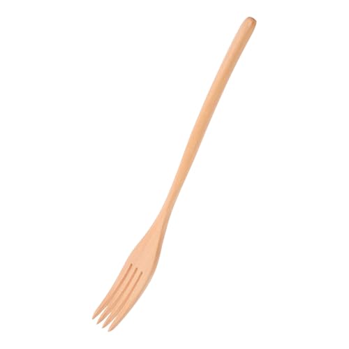 GALPADA Lotus Fork Kochgabel Salatgabeln Restaurant serviergabel Küchen- Haushaltsgabel Holzgriffgabel Holzgabeln mit langem Griff zum Kochen Küchengabeln lange hölzern Brown von GALPADA