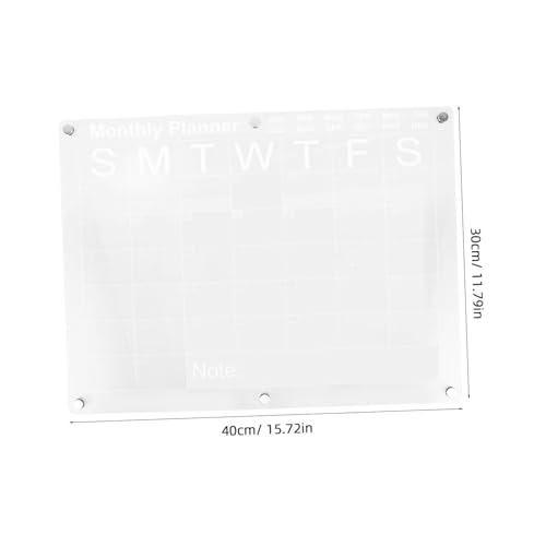 GALPADA Magnetischer Transparenter Kalender für Kühlschrank Abwischbarer Monats und Wochenplaner mit Memo Funktion Wiederverwendbares Whiteboard für Notizen und Terminübersicht von GALPADA