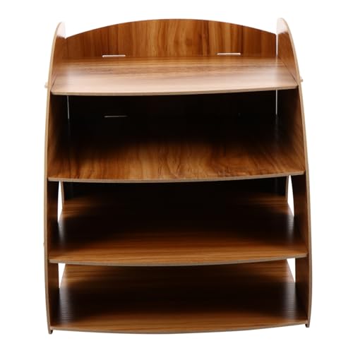 GALPADA Mehrschichtiges Holz Desktop Aktenregal mit Geneigtem Design Multifunktionaler und Bücherspeicher Platzsparender Schreibtisch Organizer für Büro Schule und Zuhause um Dokumente von GALPADA