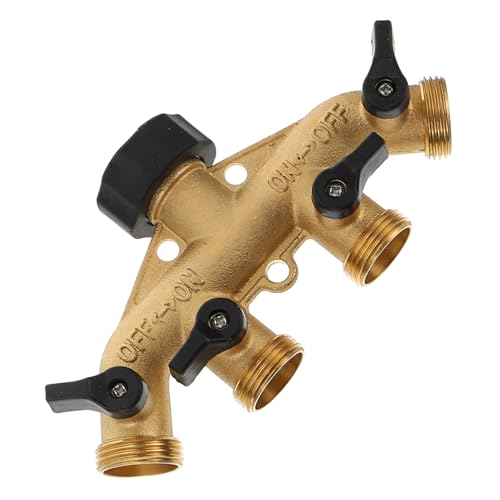 GALPADA Messing Gartenschlauch Verteiler Fach Kugelhahn Schlauchadapter Langlebig für Garten Wasserhahn mit Präziser Durchflussregelung und Kompatibel von GALPADA