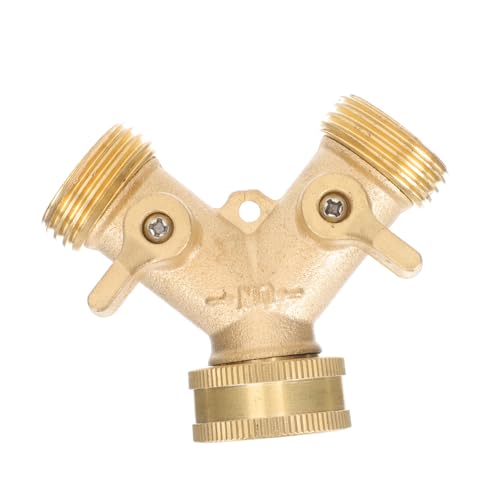 GALPADA Messing Gartenschlauch Verteiler Y Adapter mit Absperrventilen Wege Wasserhahn Anschluss Rostfrei Druckbeständig für Garten und Bewässerungssysteme GALPADA Messing Gartenschlauch Verteiler Y Adapter mit Absperrventilen Wege Wasserhahn Anschluss Rostfrei Druckbeständig für Garten und Bewässerungssysteme von GALPADA