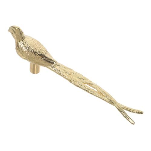 GALPADA Messing Türgriff Vogel Design Einzigartiger Chinesischer Langschwanzvogel Schubladengriff für Schränke Kommoden und Kleiderschränke mit Feiner Verarbeitung Langlebig und Modern von GALPADA