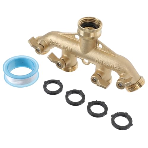 GALPADA Messing Wege Schlauchverteiler Wasserhahn Verteiler mit Einstellbaren Ventilen für Gartenbewässerung und Waschanschluss Platzsparend und Auslaufsicher Kompatibel mit GALPADA Messing Wege Schlauchverteiler Wasserhahn Verteiler mit Einstellbaren Ventilen für Gartenbewässerung und Waschanschluss Platzsparend und Auslaufsicher Kompatibel mit von GALPADA