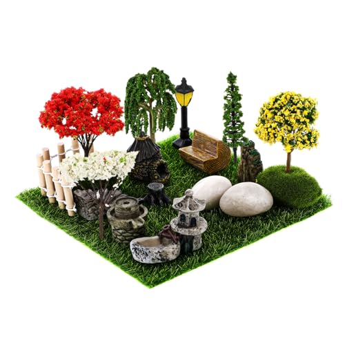 GALPADA Mini Garten Landschaftsset mit Künstlichen Bäumen Miniatur Gras und Figuren Resin Stuhl Kreatives DIY Mikrolandschaft Kit für Puppenhaus und Gartenmöbel Zubehör GALPADA Mini Garten Landschaftsset mit Künstlichen Bäumen Miniatur Gras und Figuren Resin Stuhl Kreatives DIY Mikrolandschaft Kit für Puppenhaus und Gartenmöbel Zubehör von GALPADA