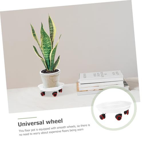 GALPADA Mobilen Pflanzentopfhalter aus Robustem Harz Wetterfestes Blumentopf untersetzer tablett mit Wasserspeicher Halbdurchsichtig Weiß für Garten und Terrasse Langlebig und Stabil von GALPADA