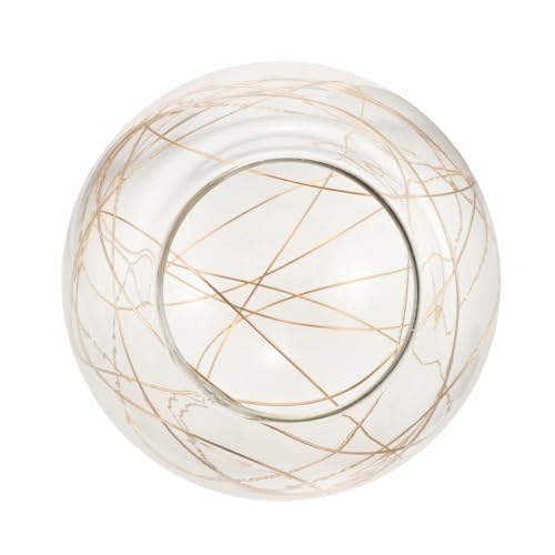 GALPADA Moderner Glass Lampenschirm mit Klarem Glas und Silbernem oder Goldenem Aluminiumdraht Rundes Molekül design Dekorativer Lampenschirm für Hängeleuchten Deckenleuchten Ø Stilvoll von GALPADA