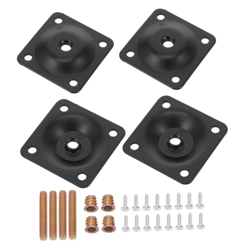 GALPADA Möbelbein Befestigungsplatten Schwarz Teiliges Verbindungselemente mit Vorgebohrten Löchern für Tisch Sofa Sofa Beine DIY Möbel Reparatur Zubehör von GALPADA