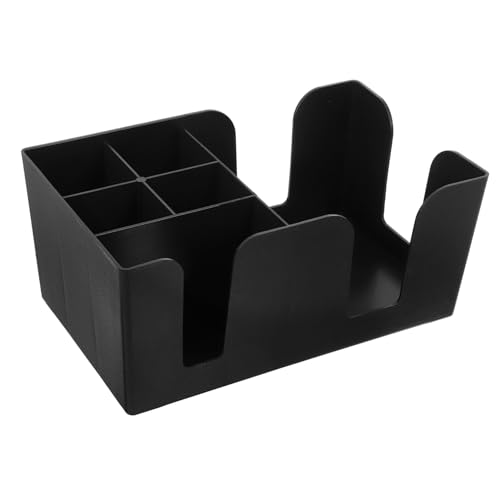 GALPADA Multifunktionaler Kaffeestation Organizer mit Fächern für Papierbecher Deckel Strohhalme Platzsparender Schwarzer Becherhalter für Theke und Barbereich von GALPADA