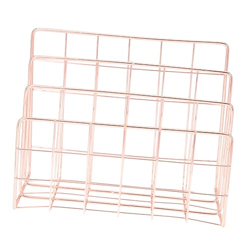 GALPADA Multifunktionaler Mail Holder Rack aus Metall Slot Moderner Zeitschriftenständer Roségold für Schreibtisch Büro und Zuhause zur Aufbewahrung von Dokumenten Notizen und von GALPADA
