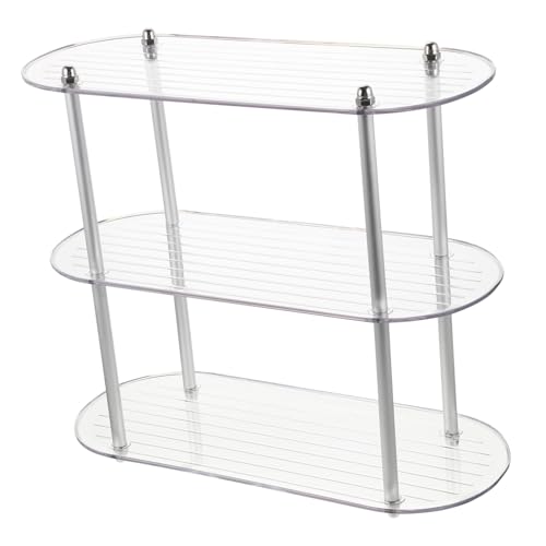 GALPADA Multifunktionales Lagiges Aufbewahrungsregal aus Transparentem Pet mit Edelstahlrahmen Abnehmbar Freistehend für Badezimmer Schlafzimmer Schreibtisch Kosmetik Organizer von GALPADA