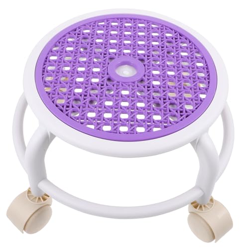 GALPADA Niedriger Runder Rollhocker mit Rädern Leichter Kunststoff Hocker Stabiler Kleiner Drehbarer Sitz für Pediküre Multifunktional für Haushalt und Spa rutschfest und Belastbar von GALPADA