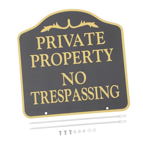 GALPADA No Trespassing Schild Privatgrundstück mit Erdspieß Wetterfestes Metall Warnschild für Garten und Hohe Sichtbarkeit Elegantes Design Einfach zu Montieren Schwarz GALPADA No Trespassing Schild Privatgrundstück mit Erdspieß Wetterfestes Metall Warnschild für Garten und Hohe Sichtbarkeit Elegantes Design Einfach zu Montieren Schwarz von GALPADA