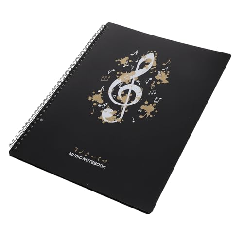 GALPADA Notenmappe mit Doppelten Seiten Transparenter Musikordner für Klaviernoten Flexibler Schwarzer Ordner mit Blattschutz für Musiker Musiklehrer und Schüler von GALPADA