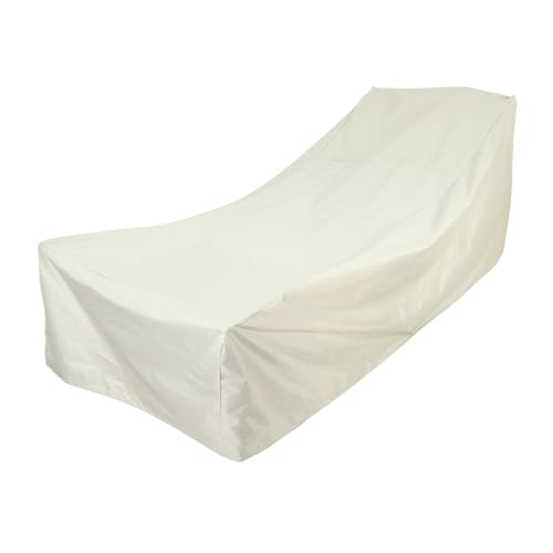 GALPADA Oxford Lounger Schutzhülle aus Wasserdichtem Oxford Stoff Winddichte und UV beständige Abdeckung für Garten Strandliegen Waschbar Beige von GALPADA