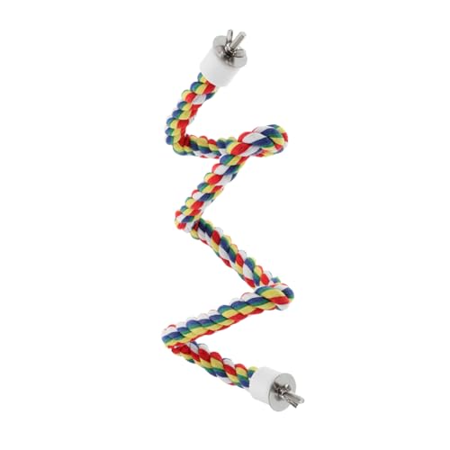 GALPADA Papageien Kauspielzeug und Kletterseil Bunte Baumwollseil Leiter Drehbar Vogelspielzeug Sitzstange für Wellensittiche Nymphensittiche Käfig Zubehör von GALPADA