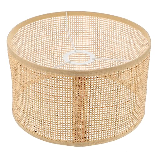 GALPADA Rattan Lampenschirm Handgewebt Boho Deckenleuchte Lichtabdeckung Für Wohnzimmer Pendelleuchte von GALPADA
